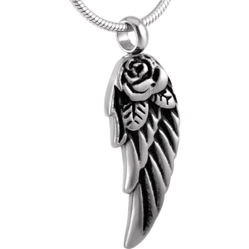 IJD8371 Man Punk Vintage Feather Stainless Steel Ash Jewelry,Cremation Jewelry in Pendant Necklaces New Fashion Personaly