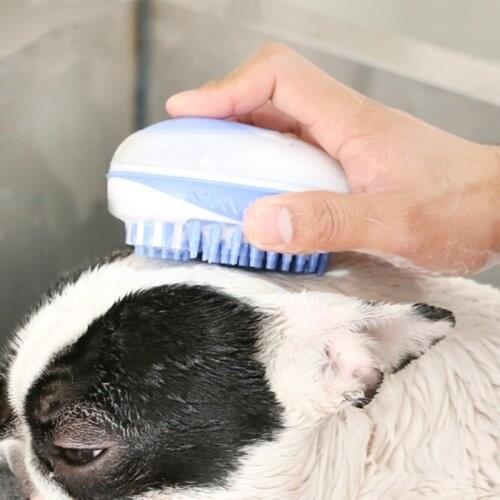 Pet Cat Dog Bath Massage Brush Shower Liquid Squeeze Type Brush Comfort Puppy Hair Comb Pets Supplies