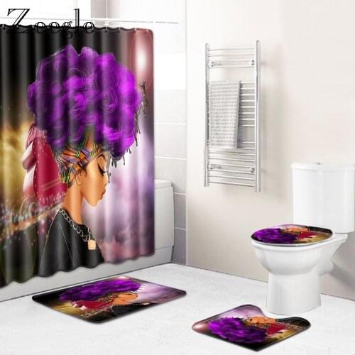 Zeegle Bath Mat Shower Set Toilet Shower Room Bathroom Rug Printed Soft Mat Anti-slip Bathroom Foot Rug Water Absorption Carpet