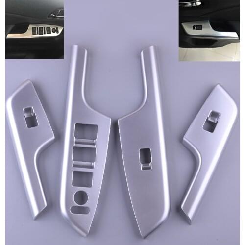 4pcs Car ABS Silver Window Master Switch Button Cover Moulding Bezel fit for Honda CRV 2012 2013 2014 2015 2016