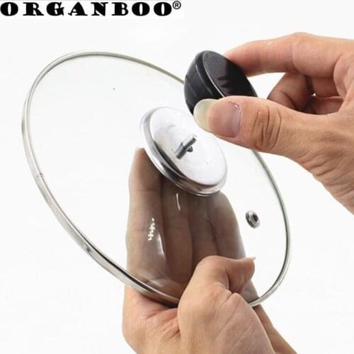ORGANBOO 1PC Kitchen Cookware Replaceable Plastic + Stainless steel Pan Pot Glass Lid Cover Handle Knob Handgrip Grip 3 Styling