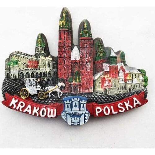 Lychee Maria Church Refrigerator Magnetic Sticker Poland Landscape Fridge Magnets Home Decoration Travel Souvenirs