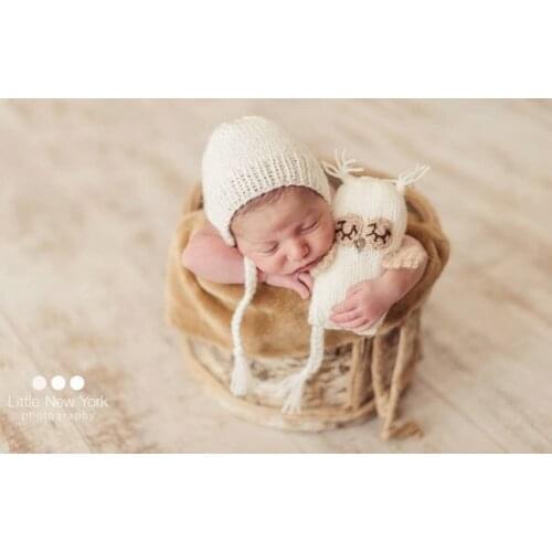 Cute Newborn Baby Girls Boys Photography Prop Photo Owl Hat Set Crochet Knit Outfits 0-1M OR 3-4M