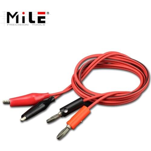 MILE 1m Crocodile Clip For Multimeter Probe Alligator Cilp to AV Banana Plug Test Lead DC Power Supply Tester Cable Tool DIY
