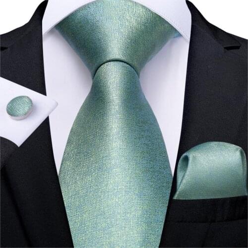 Men Tie Blue Green Novelty Wedding Tie For Men Hanky CufflinkS Silk Men Tie Set Party Business Fashion DiBanGu Designer MJ-7250