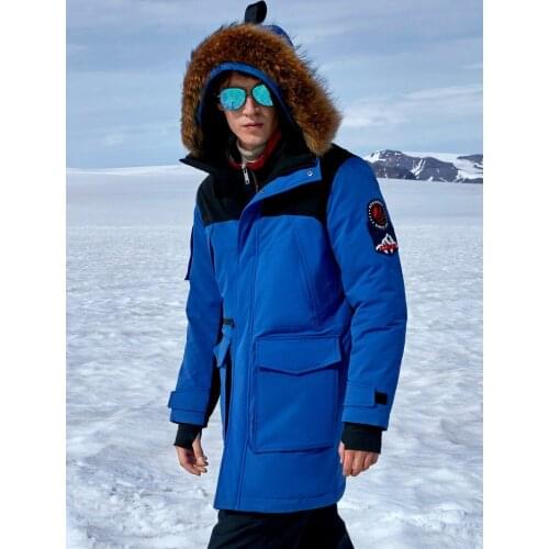 BOSIDENG mens goose down jacket real fur mid-length winter extremely cold goose down thickened warm down jacket B90142043