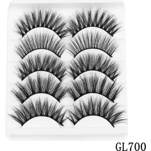 AY 2020 New 5 Pair Makeup Beauty lashes 3D Mink lashes Women Makeup Beauty TooLs mink eyelashes wholesale vendors Wholesale