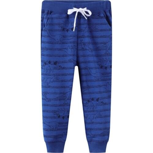Jumping Meters New Arrival Dinosaurs Print Winter Fall Boys Girls Sweatpants Fashion Pockets Baby Clothes Trousers Pants