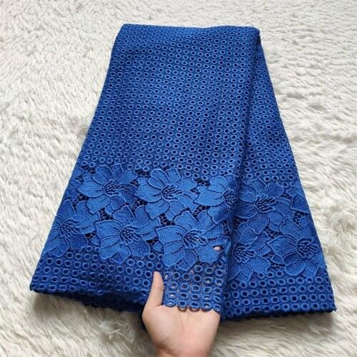 New Style African 100% Cotton Lace Fabric High Quality French Swiss Voile Net Lace Fabric 5 Yards For Women Wedding JL066