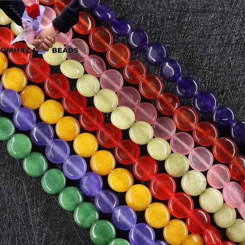 OMH Z74 10mm Polished By Hand Jewelry DIY Making Bracelet Necklace Gift Round Cake Natural Quartzite Jade Loose Spacer Beads