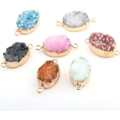 Wholesale 7 Color Crystal Natural Stone Pendant Irregular DIY for Necklace or Jewelry Making