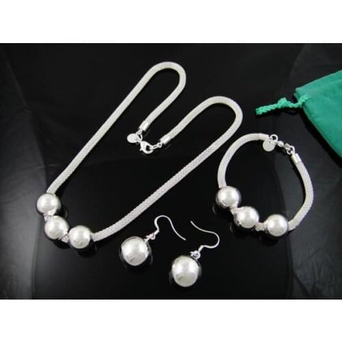 Wholesale fashion jewelry Set,M925 Silver color Necklace and Bracelet . Nice Jewelry. Good Quality S38