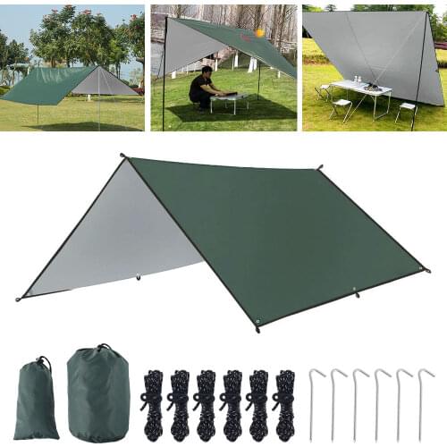 Hammock Rain Fly Tent Tarp Waterproof Windproof Camping Shelter Sunshade Portable Beach Sun Shelter Camping Tent for Camping