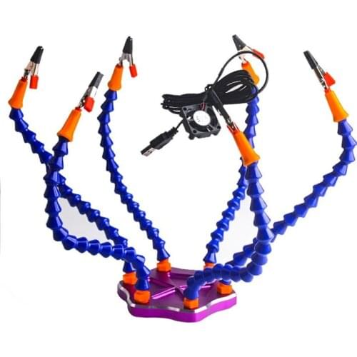 Soldering Holder Flexible Arm 6 Helping Hand Magnifier Soldering alumin Station Holder for Repair Tools PCB Board Fixed Clip