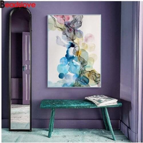 Full Drill 5d diy Diamond Embroidery Abstract color Diamond Painting round square Cross Stitch Mosaic Cartoon icon