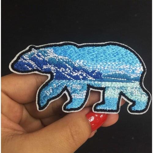 Polar Bear DIY Badges Patch Embroidered Applique Sewing on Clothes Stickers Garment Apparel Accessories Patches