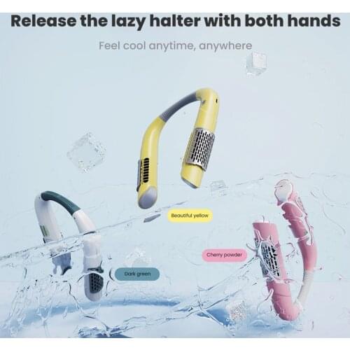 Portable Neck Fan,360 Degree Lazy Leafless Hanging Neckband Fan 78 Surround Air Outlets USB 4000Mah Rechargeable neck fan