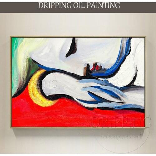 Professional Artist Pure Handmade High Quality Abstract Lady Figure Oil Painting on Canvas Reproduce Abstract Lady Oil Painting