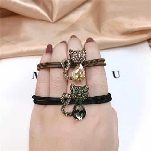 Colorful Square Rhinestone Elastic Hair Band Korea Hair Accessories For Girls Handmade Hair Tie Head Band Hair Scrunchies