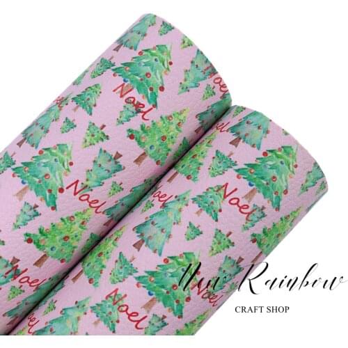 New Rainbow 30x22cm/A4 Pink Merry Christmas Faux Litchi Leather Nice for Bows, Accessories, Earrings, Decorations, DIY Crafts