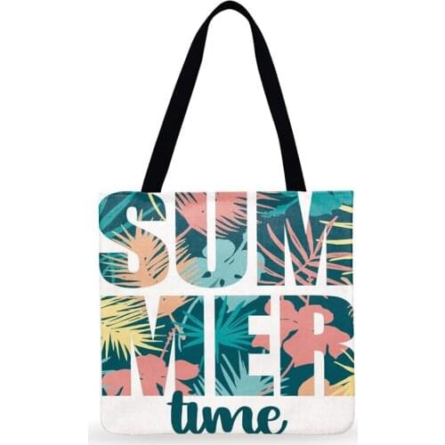 Foldable Shopping Bag Summer Holiday Art Printed Bag Ladies Shoulder Bag Women Casual Tote Outdoor Beach Bags Women Handbags