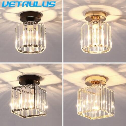 Modern LED Ceiling Lamp Corridor Porch Lamp Crystal Aisle Lamp Entry Balcony Simple Creative Circular Staircase Lamp