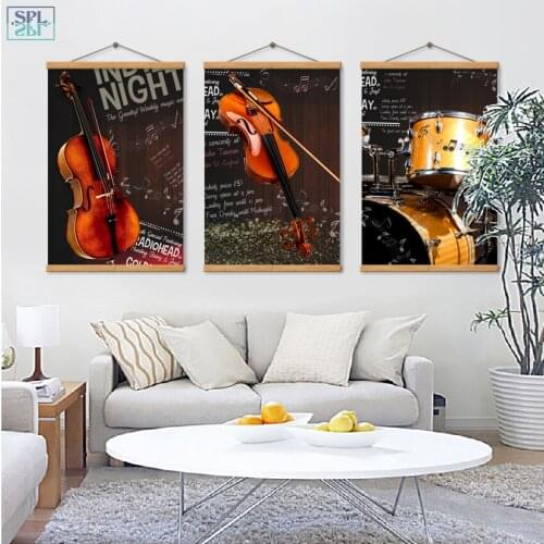 SPLSPL Modern Musical Instruments Paintings Wall Art Canvas Framed Poster and Prints Nordic Decoration Home Scenery Poster