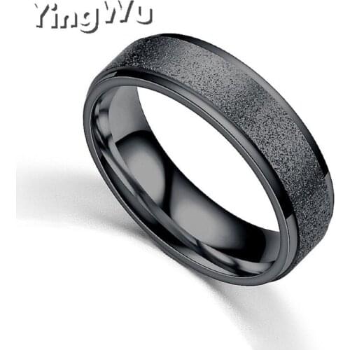 Yingwu 5pcs Wholesale Lots 316L Stainless Steel Rings For Women Gold/Silver Color Scrub Engagement Wedding Ring Jewelry