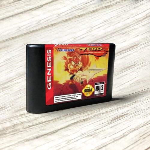 Zero the Kamikaze Squirrel - USA Label Flashkit MD Electroless Gold PCB Card for Sega Genesis Megadrive Video Game Console