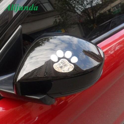 2 pieces fashion silver funny bear paw pet animal footprint emblem 3D cartoon car sticker decoration auto parts