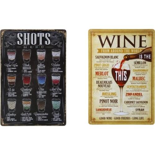 2pcs Retro Style Tin Sign Plaque Poster Cafe Plaque Service Sign 30x20cm