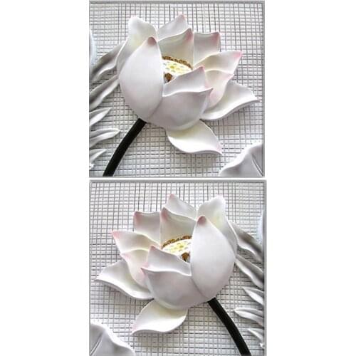 2pcs Modern Large Unframed Canvas Painting Picture White Rose Flower Art Prints Poster Decor 40x40cm