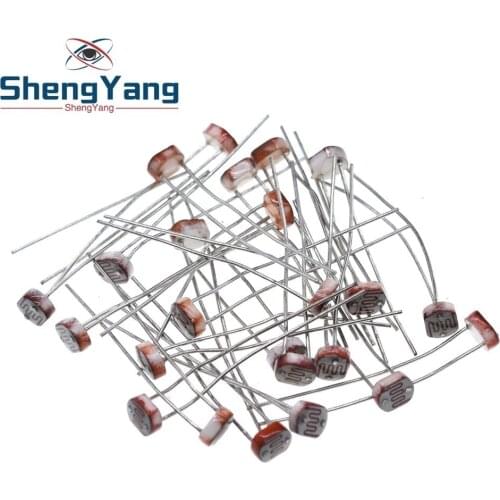 20PCS LDR Photo Light Sensitive Resistor Photoelectric Photoresistor 5528 GL5528 5537 5506 5516 5539 5549 For Arduino