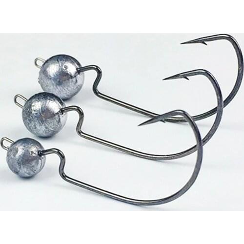 3.5g 5g 7g 10g 4pcs/lot Offset Hook Fishing Hook Sets Carp Accessories take fishing hook with lead weight Fishing Tackle