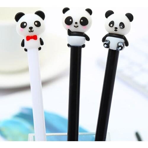 Pretty Funny Kawaii Panda Gel Pen Blue Cute Stationery Supply Kawai Stationary Office Accessory Lovely Thing Desk Decoration Kit