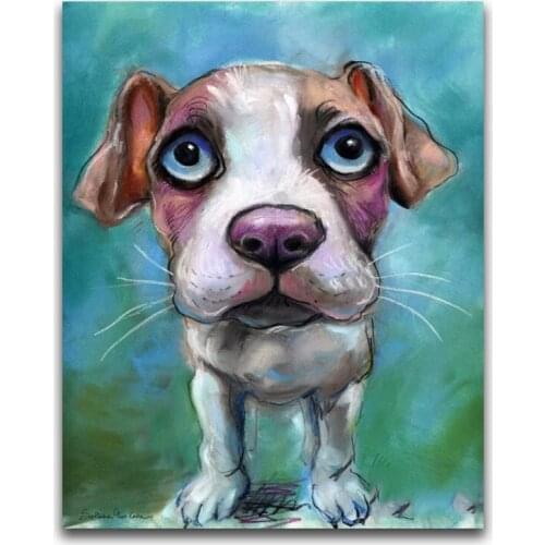 5D DIY Diamond painting Full square drill Cross stitch Big eye dog Diamond Embroidery mosaic wall art picture home decor WG1156