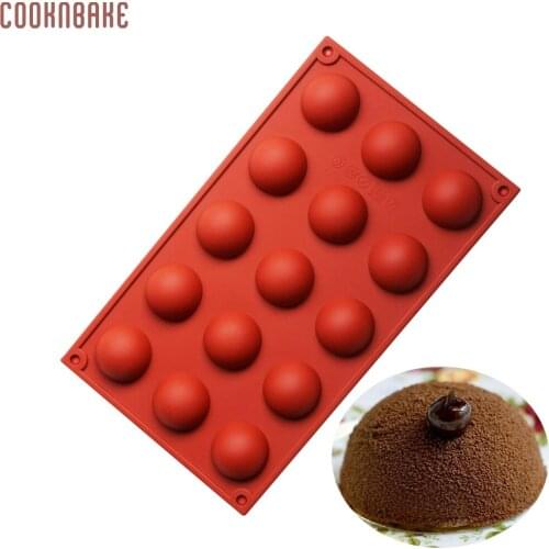 COOKNBAKE DIY Creative DIY 15 Even Dome Silicone Cake Mold Chocolate Mold Ice Tray Mold Pudding Mold CDSM-268