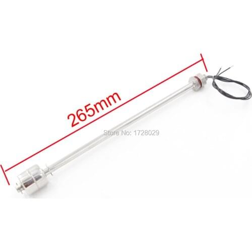 Liquid Water Level Sensor Vertical Stainless Steel Floating Switch 265mm Body Length