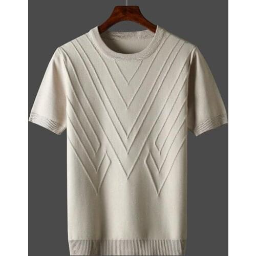 Designer europe style Men sweater Knitted Short Sleeves Top