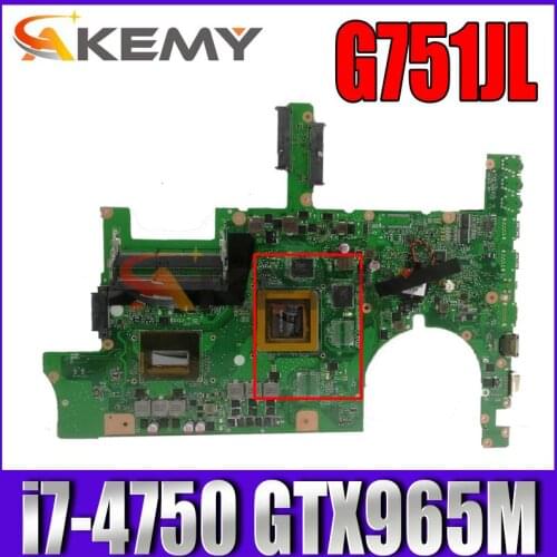 G751JL with i7-4750 CPU GTX965M motherboard REV2.0 For ASUS G751J G751JL Laptop mainboard Tested free shipping 90NB0890-R02000