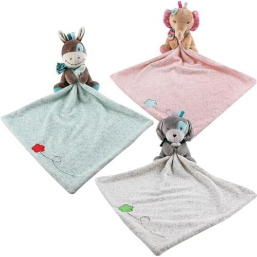 Newborn Comfort Towel Cartoon Animal Baby Saliva Towel Soft Skin-friendly Baby Plush Dolls Sleeping Toy Newborn Gift
