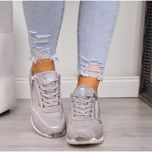 Womens Wedges Sneakers Vulcanize Shoes Sequins Shake Shoes Fashion Girls Sport Shoes Woman Sneakers Shoes woman Footwear