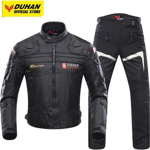 DUHAN Motorcycle Jacket Men Rainproof Jaqueta Waterproof Chaqueta Summer Jacket Pants Motocross Jacket Body Protector Reflective