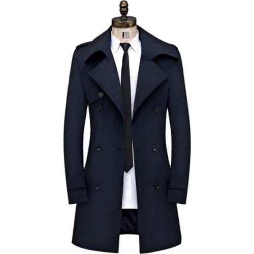 Men Trench Coat Autumn Winter Mens Long Coats Jacket Business casual Double-breasted Jackets Plus Size 8XL Male Mens Clothing
