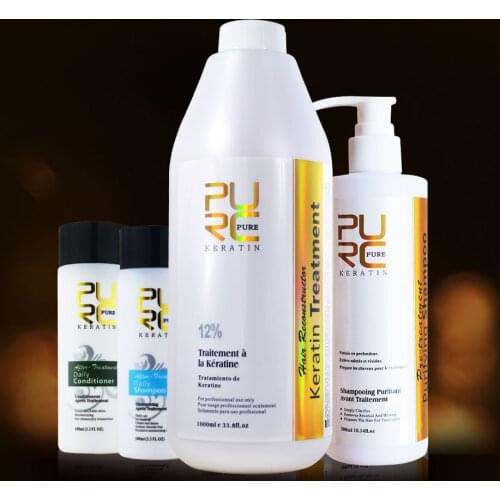 PURC Hair care set hot sale Shampoo for hair 300ml and brazilian keratin hair straightening christmas gift free shipping