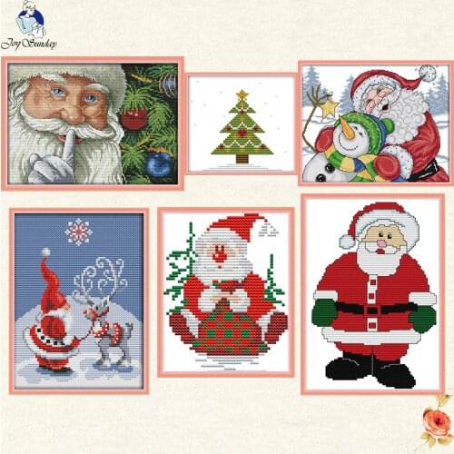 Christmas Collection Patterns DIY Hand Made Cross Stitch kit DMC 11ct 14ct Embroidery Home Decoration Send Gift Joy Sunday