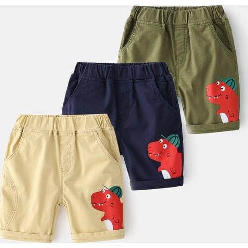 New 2021 Kids Boys Summer Fashion Dinosaur Print Shorts Children Short Pants Kids Baby Boys Elastic Mid Waist Shorts Trousers