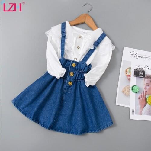 LZH 2021 Autumn Kids Clothes Girls Dresses Set Autumn Childrens Dress 1-6 Years New Dresses For Girls Costume Kids 2Pcs Outfit