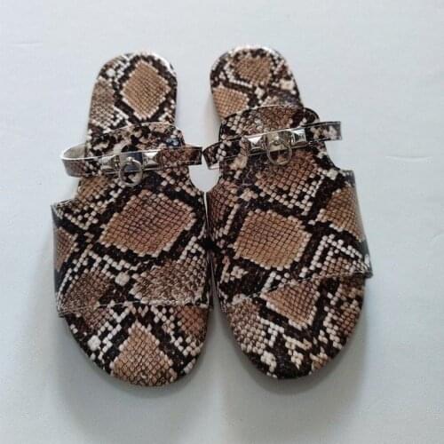 Beach Shoes Large Size Womens Shoes New Snake Totem Three-layer Non-slip Outdoor Slippers Sandals Flat Bottom Ladies Slippers