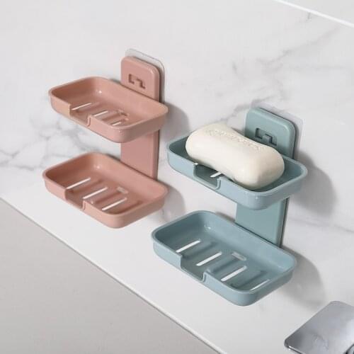 Storage Shelves Bathroom Tools Bathroom Shower Soap Box Dish Storage Plate Tray Holder Case Soap Holder Double Soap Rack